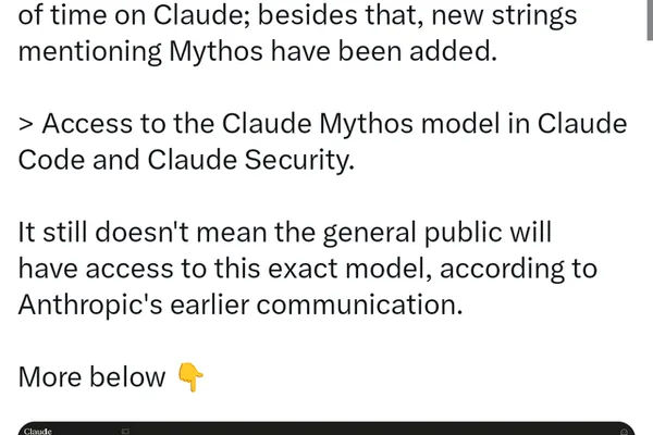 Mythos 1 代码在 Anthropic 的 Claude AI 中被发现