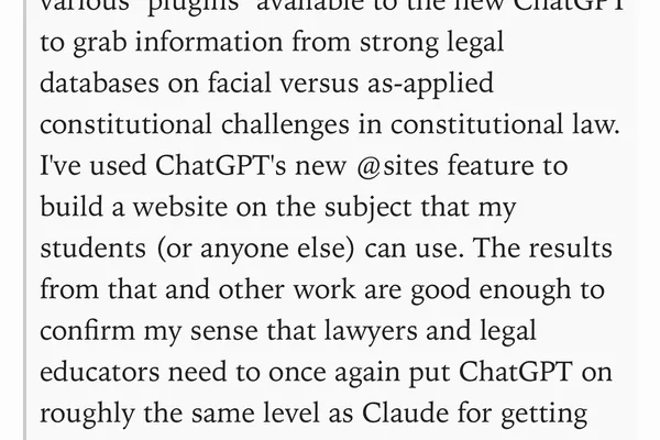 ChatGPT Re-enters Legal Sector for Education