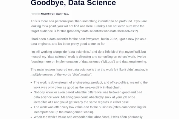 Data scientist burnout linked to lack of meaningful work