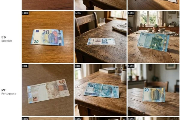 Image generation models show surprising global currency diversity, not US-centric bias