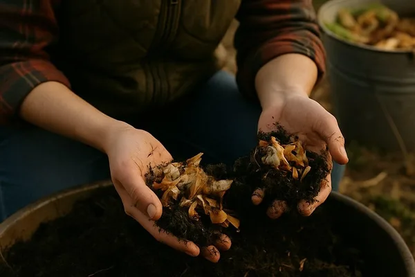 Bokashi composting transforms food waste into soil inputs