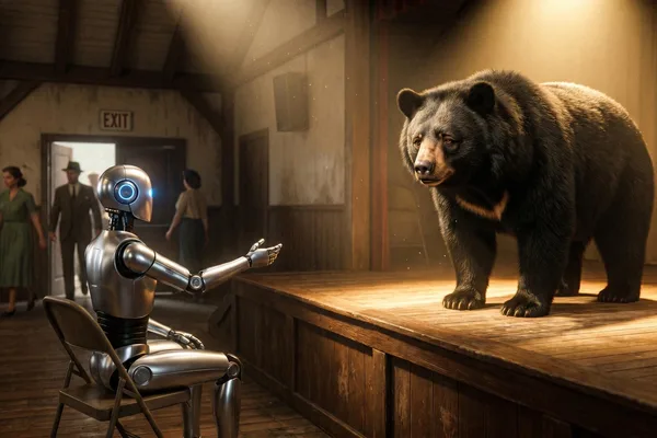 AI director critiques bear actor's performance, prompting human actors to flee