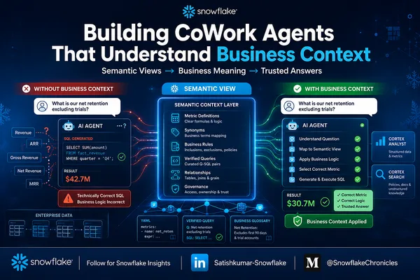Snowflake CoWork Agents: Semantic Views Crucial for Business Context