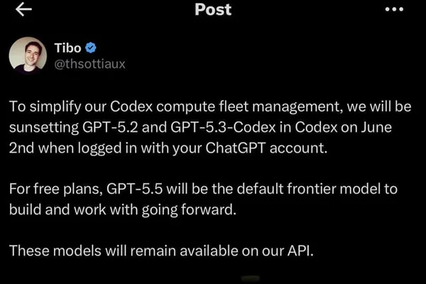 OpenAI Deprecates 5.3-Codex Model, Urges Migration to Newer AI