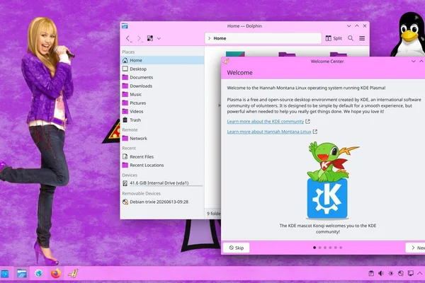 汉娜蒙塔娜Linux通过现代Debian和KDE Plasma重制版复兴