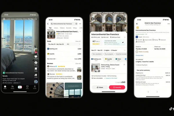 TikTok GO launches in-app travel booking with Booking.com, Expedia
