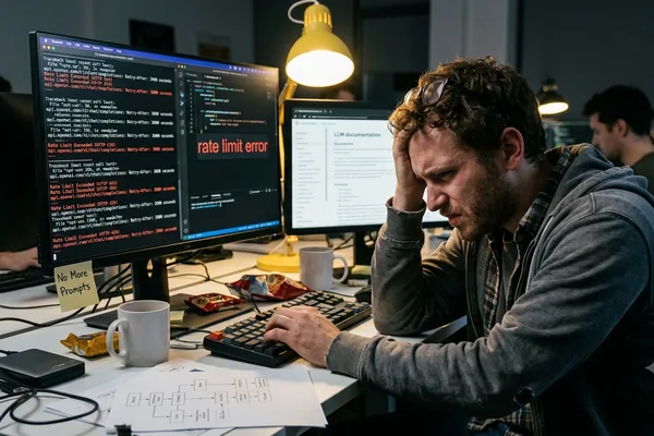 User troubleshoots AI usage limits on free tiers
