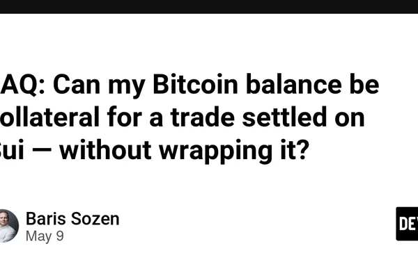 Hashi enables Bitcoin collateral on Sui without wrapping