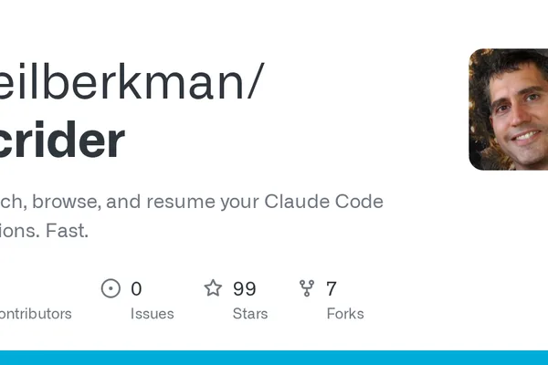 ccrider tool indexes Claude and Codex CLI sessions for easy search and resume
