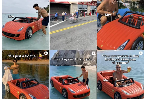 AI-generated ads promote questionable inflatable Ferrari water toy