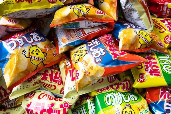 Calbee snack packaging goes monochrome amid Middle East oil crunch