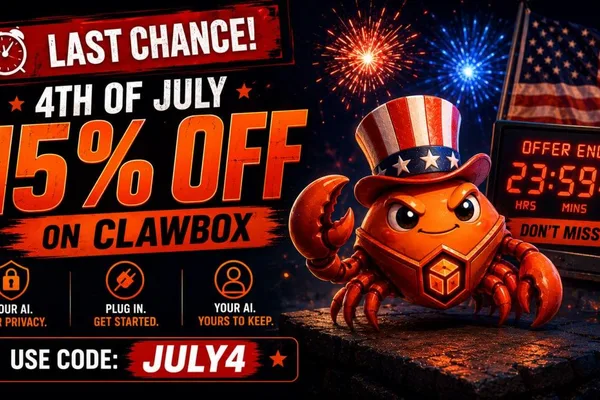 ClawBox offers 15% discount until midnight